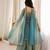 Sky blue color silk blend embroidered top sharara dupatta set full stitched