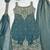Sky blue color silk blend embroidered top sharara dupatta set full stitched