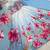 Sky blue color flower printed oregenza flared gown style anarkali set full stitched.