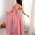 Dusty pink color crunchy silk siroski work gown PANT  dupatta set full stitched.