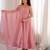 Dusty pink color crunchy silk siroski work gown PANT  dupatta set full stitched.