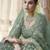 Light green sequins and dori embroidered soft net festive & party wear stitched lehenga choli