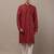  red printed kurta with cream pyjama & all-over ethnic motifs set with cream payjama