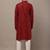  red printed kurta with cream pyjama & all-over ethnic motifs set with cream payjama