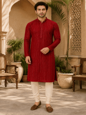 Crimson e embellished kurta set 1
