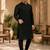 black embellished kurta set