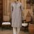 Dusty grey pastel embroidered  kurta set