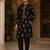  black gold motif embroidered kurta set with inner lining