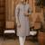Dusty grey pastel embroidered  kurta set