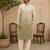 Sage green ombre printed  kurta set