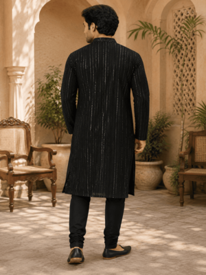 black embellished kurta set 4
