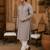 Dusty grey pastel embroidered  kurta set