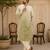Sage green ombre printed  kurta set
