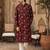  maroon printed  ethnic kurta set