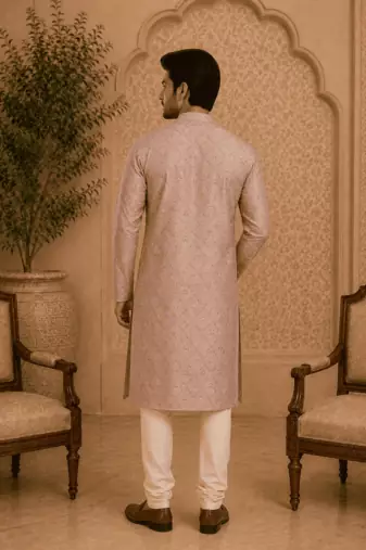Peach printed  kurta set