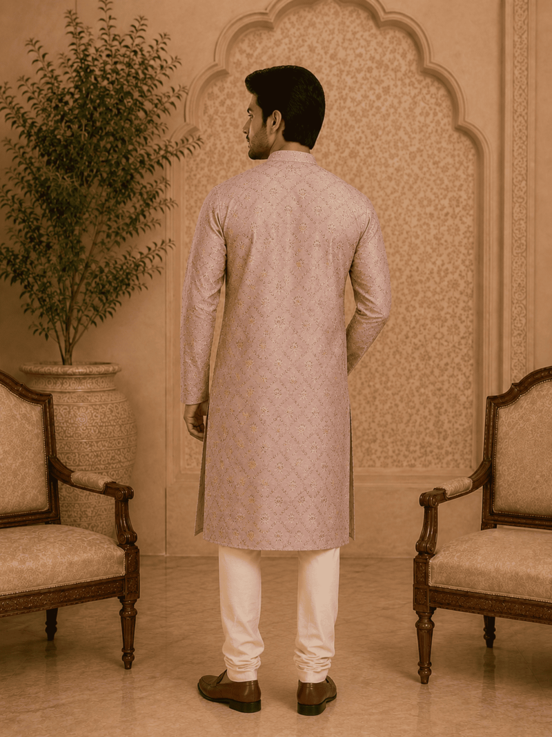 Peach printed  kurta set