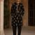 black gold motif embroidered kurta set with inner lining