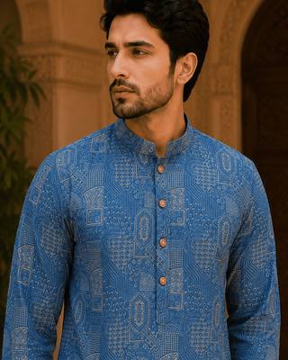  blue printed  ethnic kurta set 4