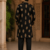  black gold motif embroidered kurta set with inner lining