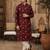  maroon printed  ethnic kurta set
