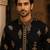  black gold motif embroidered kurta set with inner lining