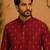 Maroon ethnic printed kurta with cream churidar set