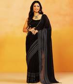 Black stripes handloom khadi saree