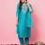 Sea-green premium designer festive wear readymade suit