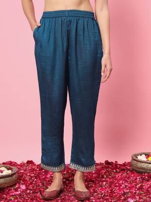 Teal-blue premium designer festive wear readymade suit 3