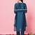 Teal-blue premium designer festive wear readymade suit