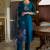 Teal-blue premium designer festive wear readymade suit