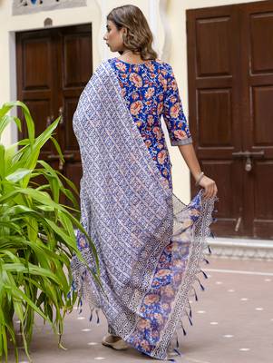 Blue premium designer festive wear readymade suit 4