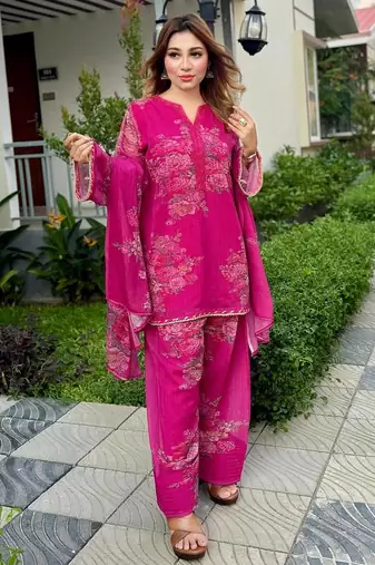 rani georgette readymade suit with digital printed work