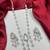 teardrop crystal bridal jewellery set, silver wedding necklace earrings, indian maang tikka