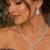 bridal necklace set, pear cut cubic zirconia wedding jewellery, teardrop earrings, prom statement set