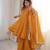yellow silk blend  readymade suit with zarkhand & lace work