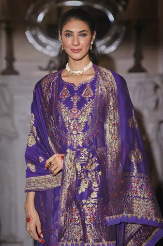 Royal-blue premium designer festive wear readymade suit