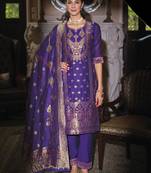Royal-blue premium designer festive wear readymade suit