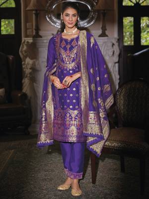 Royal-blue premium designer festive wear readymade suit 3