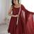 maroon silk blend  readymade suit with zarkhand & lace work