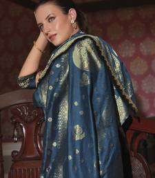 Teal-blue premium designer festive wear readymade suit