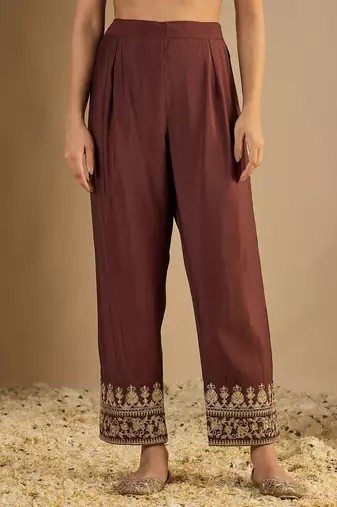Coffee premium designer festive wear readymade suit