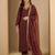 Coffee premium designer festive wear readymade suit