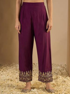 Purple premium designer festive wear readymade suit 2