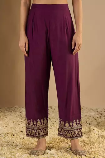 Purple premium designer festive wear readymade suit