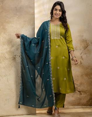 Mehendi premium designer festive wear readymade suit 1
