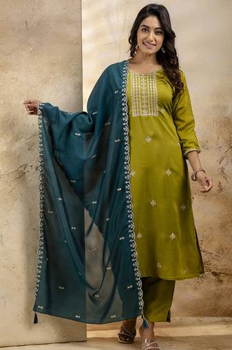 Mehendi premium designer festive wear readymade suit
