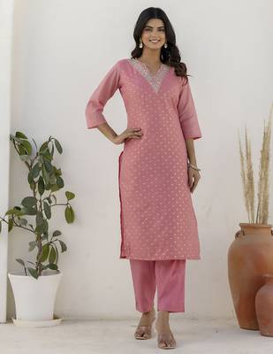 Pink premium designer festive wear readymade suit 3