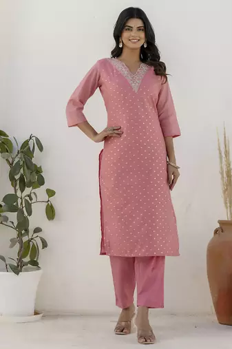 Pink premium designer festive wear readymade suit