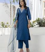 Teal premium designer festive wear readymade suit